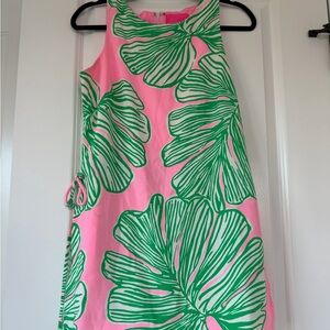 Pink and Green Leaf Print Romper